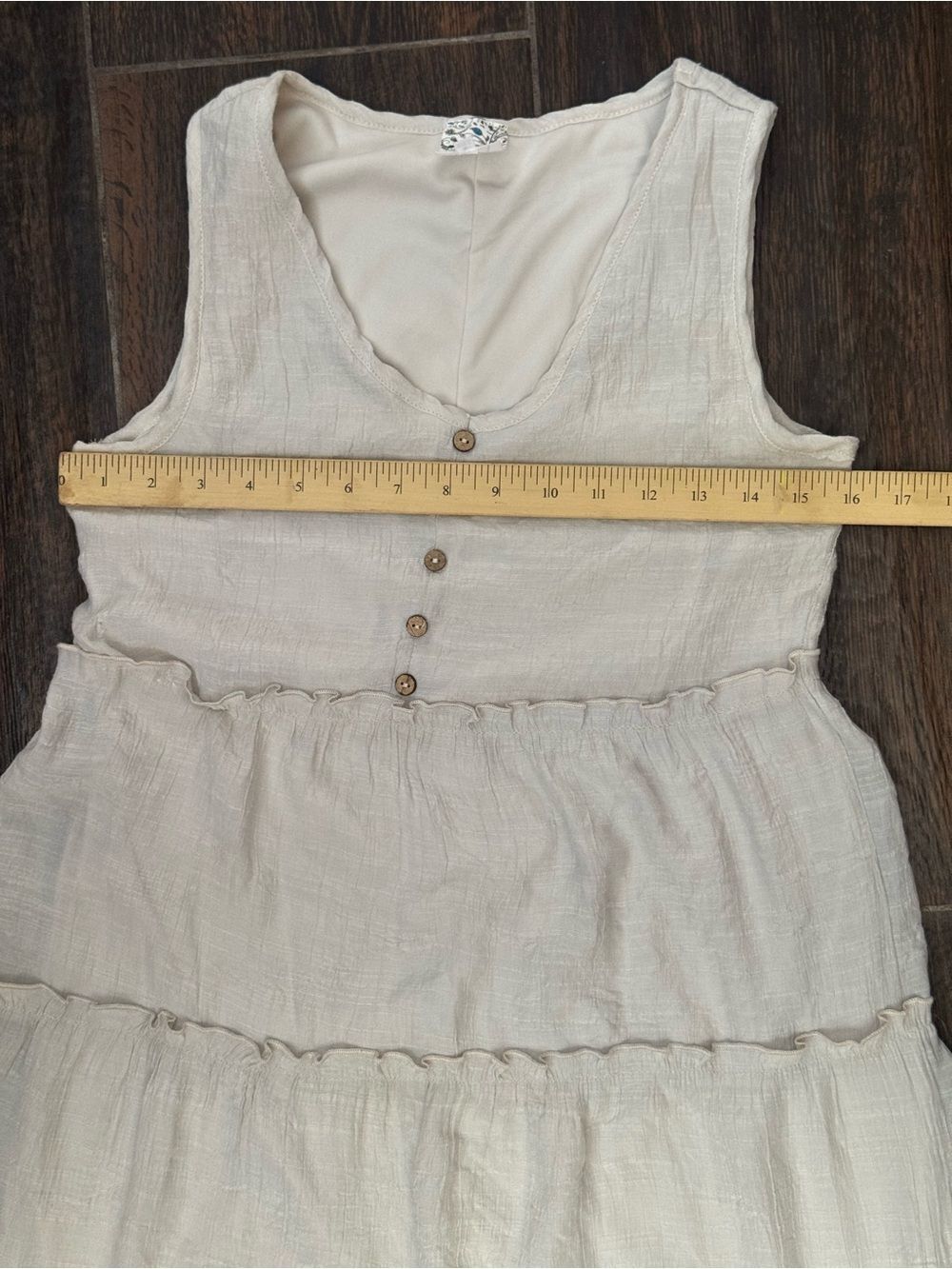 NAÏF lined tiered ivory rayon sundress - Picture 13 of 15